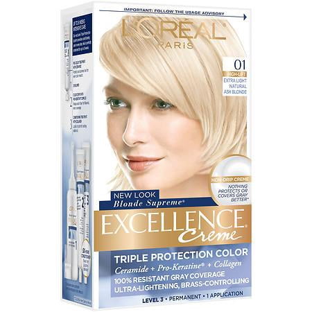 L'Oreal Paris Excellence Creme Triple Protection Permanent Hair Color Creme, Extra Light Ash Blonde 01 1.0 ea(pack of