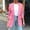 Pink, variant on Ofreoo Women's Solid Color Long Sleeve Lapel Suit Jacket Long Sleeved Small Suit Temperament Slim Top Jacket on Clearance