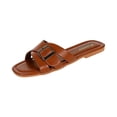thumbnail image 3 of Willtoo Sandals For Women 2026 Flats Comfortable Wide Width Cute Slides Womens Summer Casual Walking Beach PU Faux Leather Shoes, 3 of 5