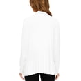 thumbnail image 4 of Made by Johnny Women's Drape Front Open Cardigan Long Sleeve Irregular Hem S-5XL Plus Size M WHITE, 4 of 6