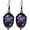 Purple, variant on Red Rose Cameo Dangle Earrings for Women, Vintage Glass Flower Drop Earrings, Gothic Victorian Jewelry Gift for Her, Birthday Halloween Christmas