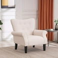 thumbnail image 7 of Hommow Mid Century Wingback Arm Chair,High Back Accent Chair,Beige, 7 of 7