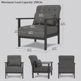 thumbnail image 2 of Coewske 2PCS Gray Fabric Modern Accent Chair Upholstered Armchair w/ Pillow Wood Frame, 2 of 7