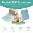 thumbnail image 5 of Best Choice Products 4-Piece Kids Climb & Crawl Soft Foam Block Playset Structures for Child Development - Earth Tone, 5 of 7