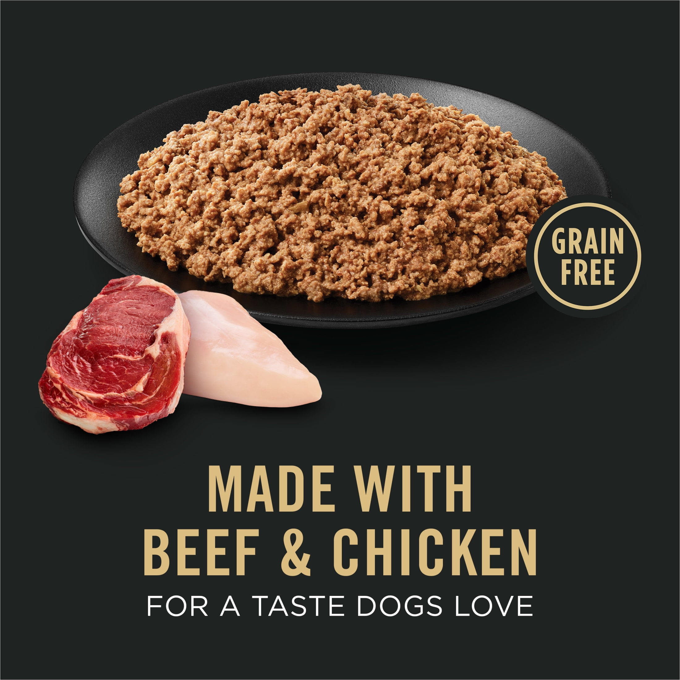 Purina Pro Plan Grain Free Wet Dog Food Classic Pate, Beef and Chicken Entrée, 13 oz Can