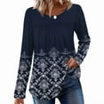 thumbnail image 3 of Ronuti Womens Plus Size Tops Fall Long Sleeve Shirts Crew Neck Casual Loose Tunic Blouses, 3 of 7