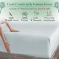 thumbnail image 5 of California Design Den Full Fitted Sheet Only - Luxury 600 Thread Count 100% Cotton Sateen, Deep Pocket Bottom Fitted Sheet - Seafoam, 5 of 7