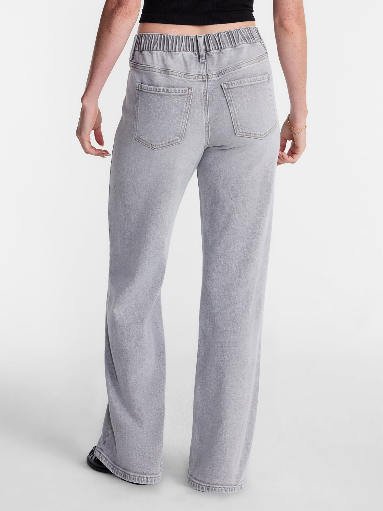 No Boundaries High Rise Baggy Wide Leg Jeans, 32'' Inseam, Women's and Women's Plus, Sizes XXS-4X