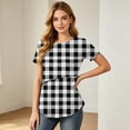 thumbnail image 6 of WAGUTH Maternity Nursing Tops for Women Plaid Print Breastfeeding Shirts Double Layer Short Sleeve Pregnancy T-Shirts for Moms,Black,S, 6 of 8