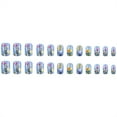 thumbnail image 6 of 24Pcs Short Press on Nails French Square Full Covers Acrylic Nails with Floral Designs for Women and Girls, 6 of 8