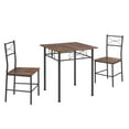 thumbnail image 4 of 3-Piece Retro Kitchen Table Set Antique Brown Square Dining Table with 2 Matching Chairs for Small Space, Breakfast Nook, 4 of 6