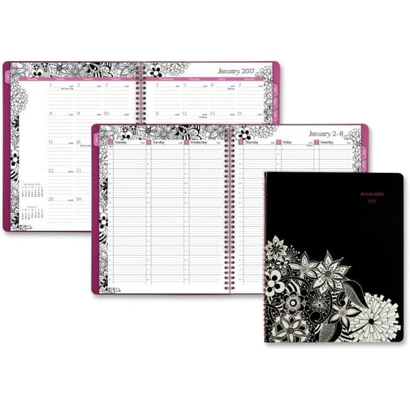 At A Glance  FloraDoodle Weekly & Monthly Planner - Assorted Color