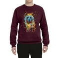 thumbnail image 2 of Bear Painting Splatter Abstract Art Animal Lover Unisex Crewneck Graphic Sweatshirt, Maroon, 2XL, 2 of 3