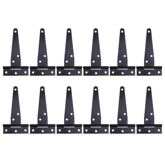 Monyance heavy duty hinges 12pcs T Strap Hinges for Heavy Duty Gates and Doors (Black)(4.13X2.48X0.98Inches)