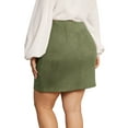 thumbnail image 3 of Agnes Orinda Women's Plus Size Skirt Faux Suede High Waist Bodycon Mini Skirts 1X Grey Green, 3 of 6