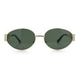 thumbnail image 4 of Womens Classic Retro Dad Fashion Oval Round Metal Rim Sunglasses Gold - Green, 4 of 8