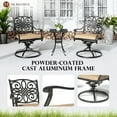 thumbnail image 5 of Mondawe Patio Dining Chair Bronze Aluminum Frame Swivel Dining Chair with Brown Cushioned Seat (Set of 2), 5 of 7