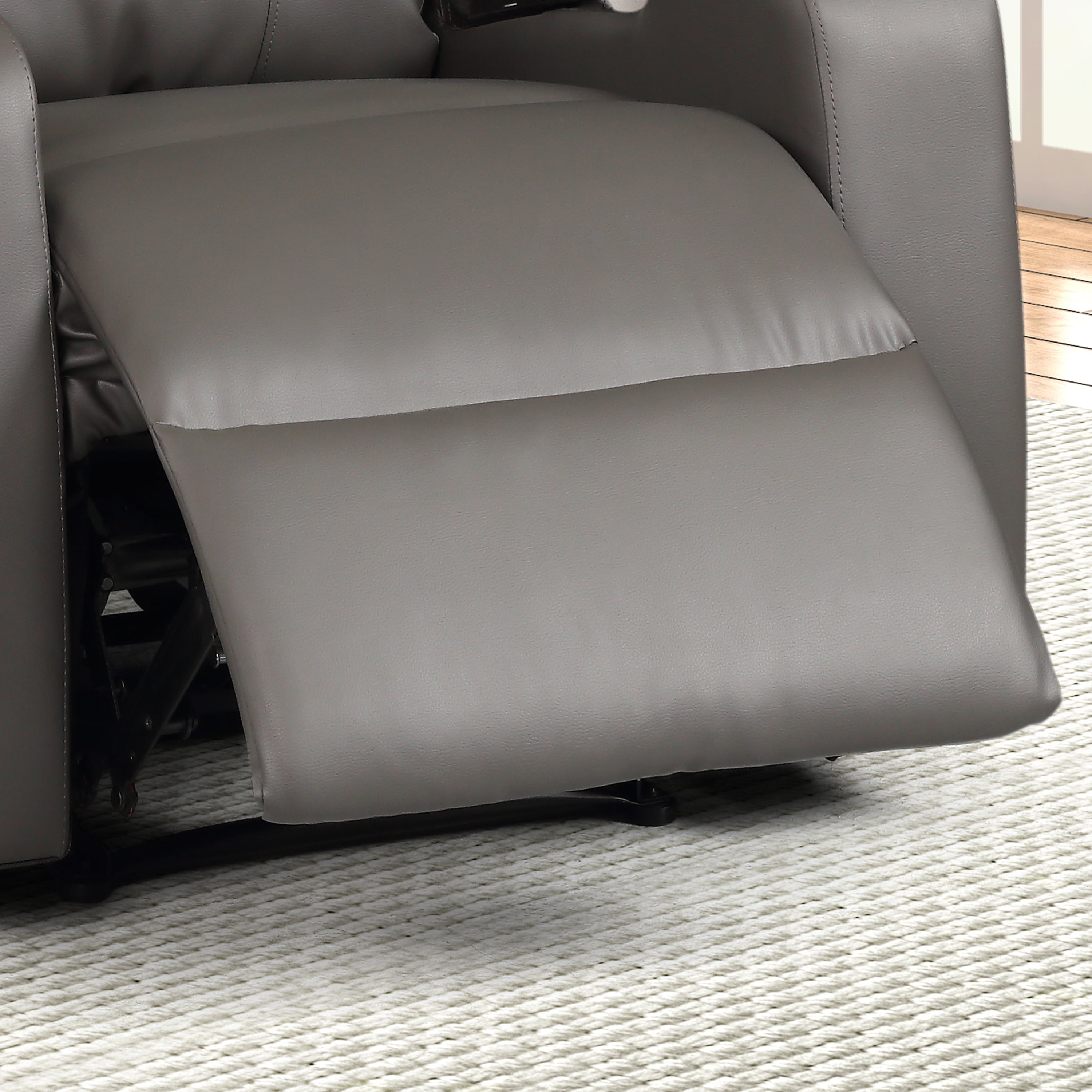 Modern Terry Collection, Upholstered Faux Leather with Electric Power Recliner Chair, Grey