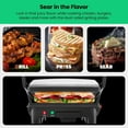 thumbnail image 2 of Non-Stick Coated Plates, Opens 180 Degrees to Fit Any Type or Size of Food, Stainless Steel Surface and Removable Drip Tray, 4 Slice, Black, 2 of 5