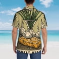 thumbnail image 4 of Sikiie Vintage Garlic Bread Illustration Print Men's Hawaiian Shirt, Summer Beach Button Pocket Short Sleeve T-Shirt,Large, 4 of 7