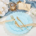 thumbnail image 4 of 100pcs Blue Scalloped Plastic Plates-Blue Disposable Plates Heavy Duty-Disposable Plate Set for Party Wedding-Include 50 Plastic Dinner & Dessert Plate Perfect for Thanksgiving,Christmas, 4 of 8