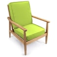 thumbnail image 3 of Jordan Manufacturing Sunbrella 45" x 22" Canvas Macaw Green Solid Rectangular Outdoor Deep Seat Chair Cushion Set with Ties and Welt, 3 of 13