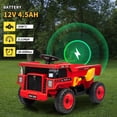 thumbnail image 4 of 12V Ride On Dump Truck for Kids with Remote Control, Electric Construction Vehicle Toy with Auto-Lift Bed, Shovel, LED Lights, Music, 16.5" Seat, Gift for Ages 2–6, 4 of 6