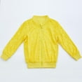 thumbnail image 5 of Staki Kids Jackets Girls Girls's' Sequin Bomb Jacket Shiny Set Long Sleeved Zipper Bright Color for Girls' Kid Birthday Concert Varsity Jacket(Yellow,3-4 Years), 5 of 6
