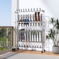 thumbnail image 1 of vidaXL Shoe Rack with Wheels Silver 89x27x120 cm, 1 of 4