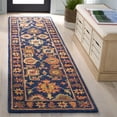 thumbnail image 4 of Safavieh  Handmade Antiquity Kristel Traditional Oriental Wool Rug 2'3" x 8' Runner - Navy/Beige, 4 of 5