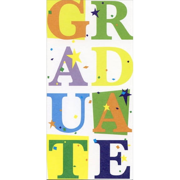 Freedom Greetings Large Letters, Stars, Confetti Graduation Money Holder
