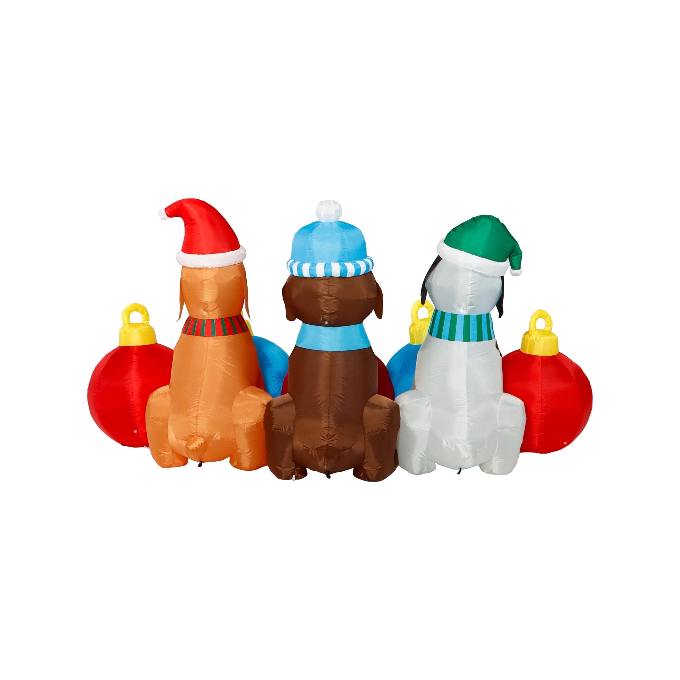 Multicolor Merry Dogs Christmas Airblown Yard Inflatable, 8', by Holiday Time