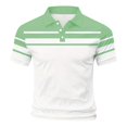 thumbnail image 4 of Men's Short Sleeve T Shirt, Button Down Lapel Collar Casual T Shirt, Soft Breathable Slim Fit Summer Top for Vacation, Travel, Work and Daily Wear Green M, 4 of 5