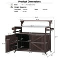 thumbnail image 4 of Bellemave 53.3" Outdoor Grill Cart with Stainless Steel Top and Raised Shelf Solid Wood Outdoor Rolling Kitchen Island with Storage Rack Mobile Serving Cart for Patio, Dark Brown + Style 4, 4 of 11
