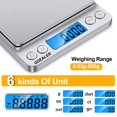 thumbnail image 2 of Food Scale, 0.001oz/0.01g Precise Digital Kitchen Scale Gram Scales Weight Food Coffee Scale Digital Scales for Cooking Baking Stainless Steel Back-lit LCD Display Pocket Small Scale, Silver, 2 of 6