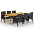 thumbnail image 1 of vidaXL 7 Piece Garden Dining Set Black, 1 of 8