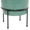 thumbnail image 4 of DecMode 10", 13", 14"H Teal Metal Planter with Removable Black Stand (3 Count), 4 of 9