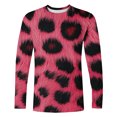 thumbnail image 3 of Blusas y camisas de manga larga y cuello redondo para hombre, estilo casual, estampado, cuello redondo, manga corta, poliéster, 3 of 4