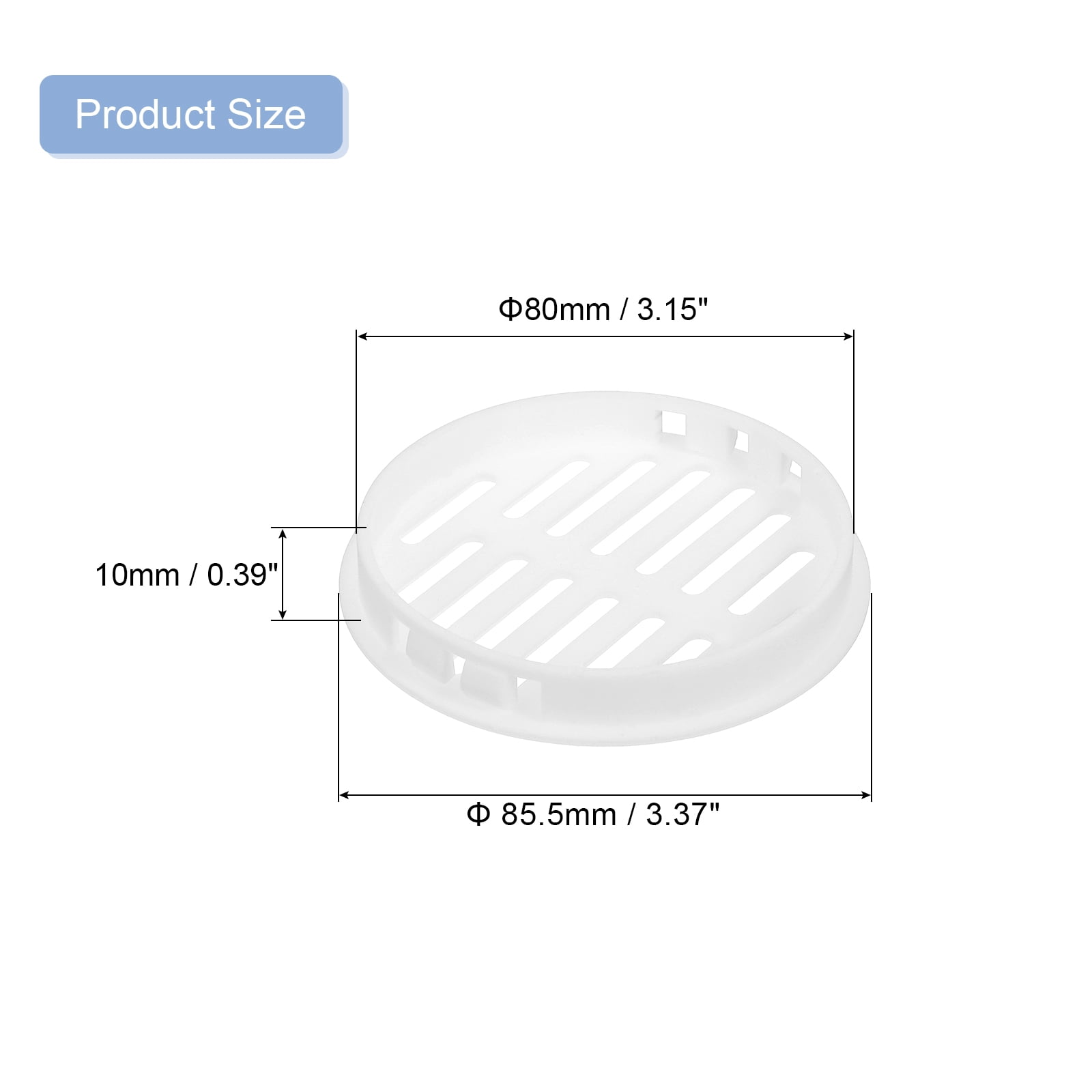 16Pcs 80mm/3.15" Circular Soffit Air Vents, Plastic Soffit Vent Cover, Round Mesh Hole Louver for Bathroom Kitchen Cabinet Wardrobe, White