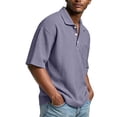 thumbnail image 4 of Fabrcox S-4XL Men's Waffle Polo Shirt Lapel Collar Button Down Short Sleeve Shirt for Men Big and Tall Spring Summer Golf Shirt Men, 4 of 8