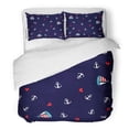 thumbnail image 1 of Juego de ropa de cama ABPHQTO 3 Piezas Anclas de Niño Azul y Velero Twin Size, 1 of 1