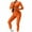 Orange, variant on Timegard Workout Sets for Women Cropped Zip up Jackets Yoga Leggings Stretch Gym Athletic Running Outfits