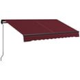thumbnail image 1 of Outsunny Auvent Rétractable de Patio 8 Pieds x 6.5 Pieds Abri Pare-Soleil, Rouge Vin, 1 of 10