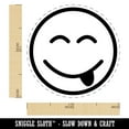 thumbnail image 2 of Tongue Out Face Emoticon Self-Inking Rubber Stamp Ink Stamper - Green Ink - Medium 1 Inch, 2 of 7