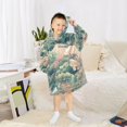 thumbnail image 6 of FORMRS Wearable Blanket Hoodie with Sleeves for Kids Cozy Flannel Sweatshirt, Floral Forest Pattern, 6 of 7