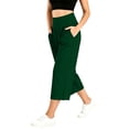 thumbnail image 5 of Women's High Waist Cropped Wide Leg Yoga Pants with Pockets, 92% Polyester 8% Spandex, Casual Loose Trousers Athletic Jogging Fitness Outdoor Lounge, Womens Cropped Pants Capris, 5 of 9