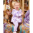 thumbnail image 3 of 12 Months Baby Girls Clothes 18 Months Girls 2PCS Floral Outfits Set Toddler Girls Long Sleeve Flower Top Stripe Pants Clothing Set Purple, 3 of 6