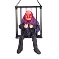 thumbnail image 2 of Wadada Screaming Animated Halloween Decorations, Halloween Decor Prop with Motion Sensor, Scary Skull Cage Prisoner Haunted House Decor, Spooky Hanging Ghost Light Up Eyes Decorations, 2 of 3