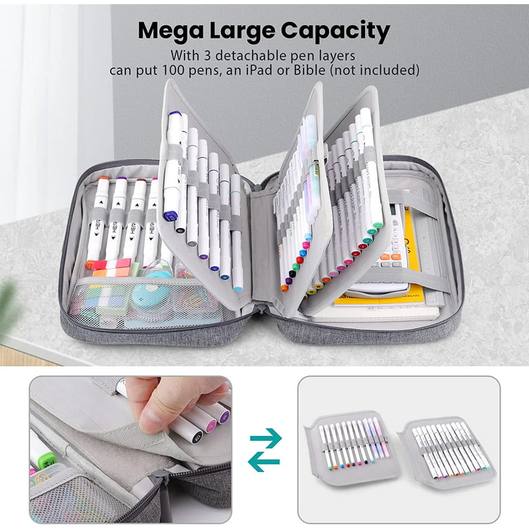 Large Pencil Case Organizer, XXL Marker Case Extra Big Capacity