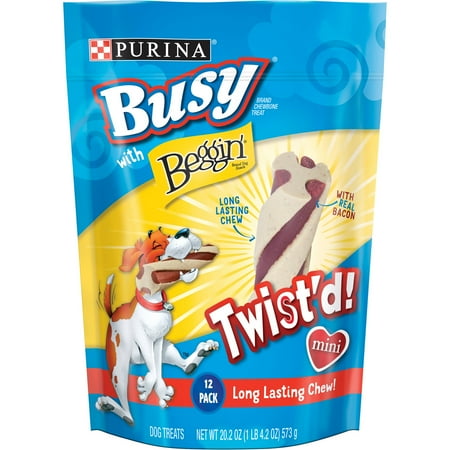 Dogs 8 Ounce Pouches - Purina Busy with Beggin' Twist'd Mini Dog Treats 20.2 oz. Pouch